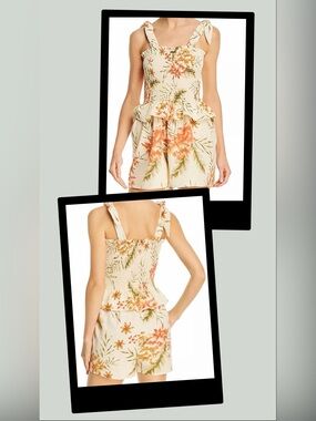 Billabong Hold Tight Floral Print Smocked Bodice Romper Women's Medium